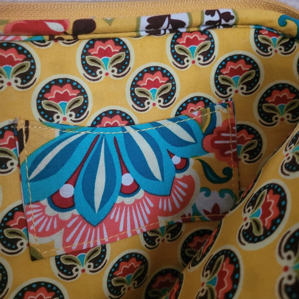 Vera Bradley Quilted Tablet Case Sleeve Provencal Yellow Floral Zip Retired